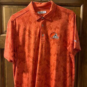 Men's Tommy Bahama Orange Cleveland Browns Santiago Paradise Polo